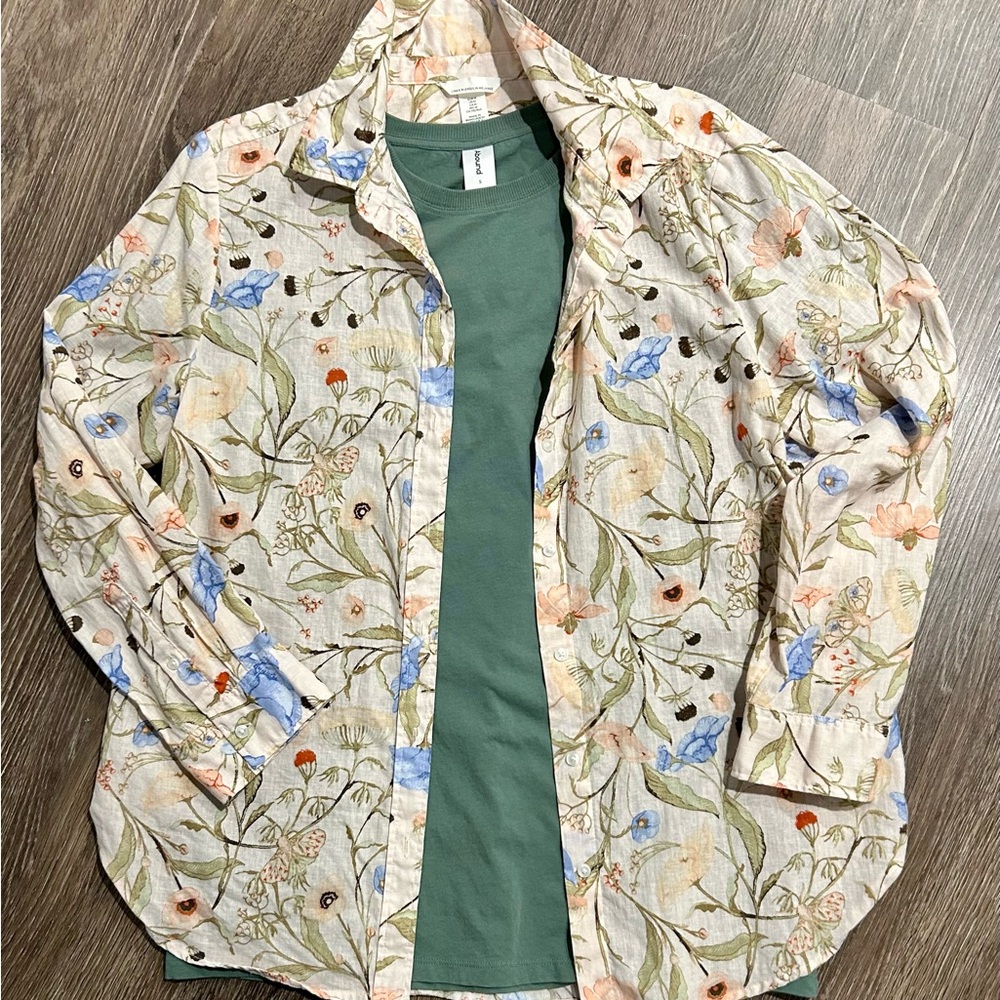 Abound Tee and H&M Floral Shirt